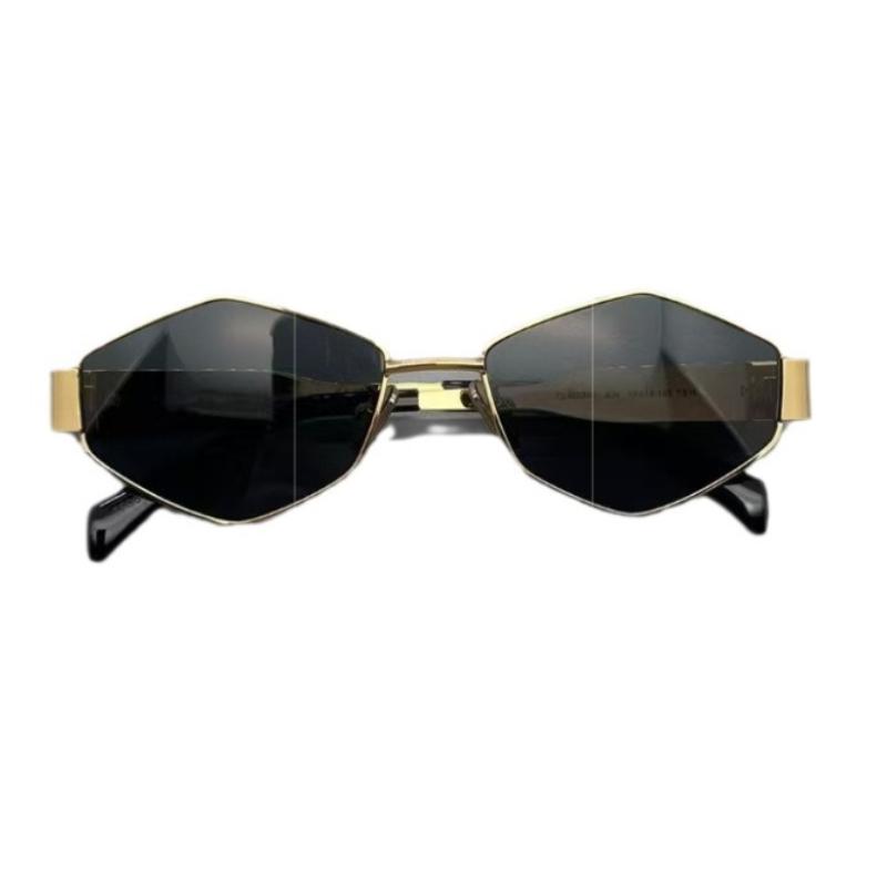 Metal Small Frame Polygonal Women's Sunglasses Fashion Punk Rhombus Sun Glasses For Women Trendy  Vintage Diamond Eyewear