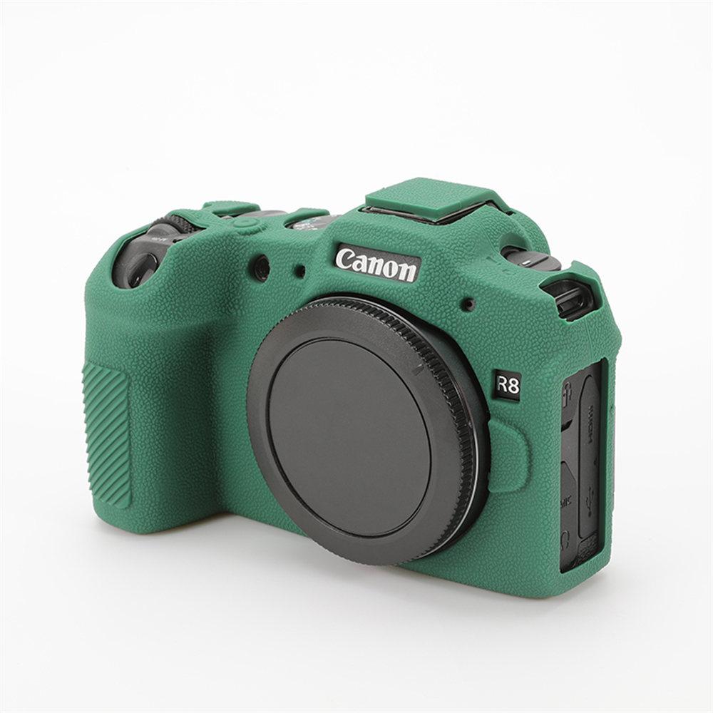 Soft Silicone Armor Camera Body Case For Canon EOS R8 Litchi Pattern Shockproof Cover