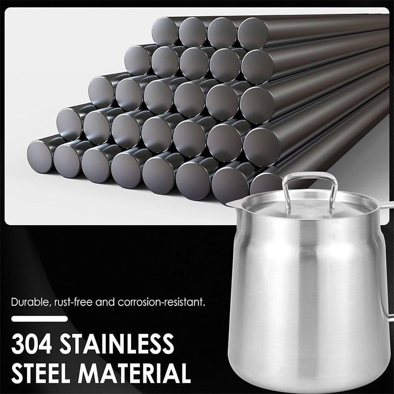 2.0L Stainless Steel Oil Filter Pot Oil Storage Pot Grease Keeper w Lid & frying Basket Oil Filter Vessel Bacon Grease Container