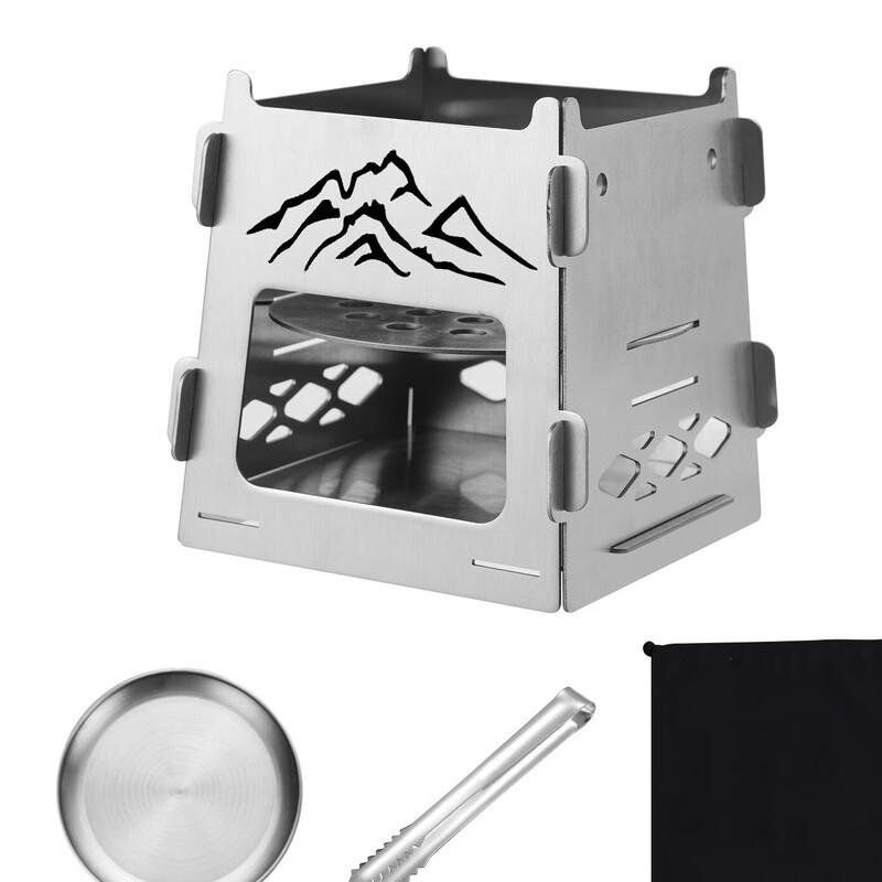 

NuFeng Portable Outdoor Wood Stove with Grill Set 10*12*13