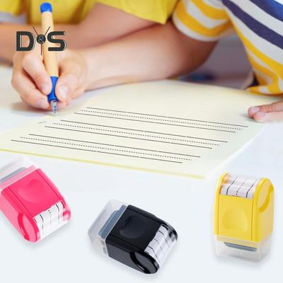 Race Track Stamp Self Inking Line Road Stamp Roller Compact Design Portable Dashed Handwriting Lines Practice Roller Stamp for Kids