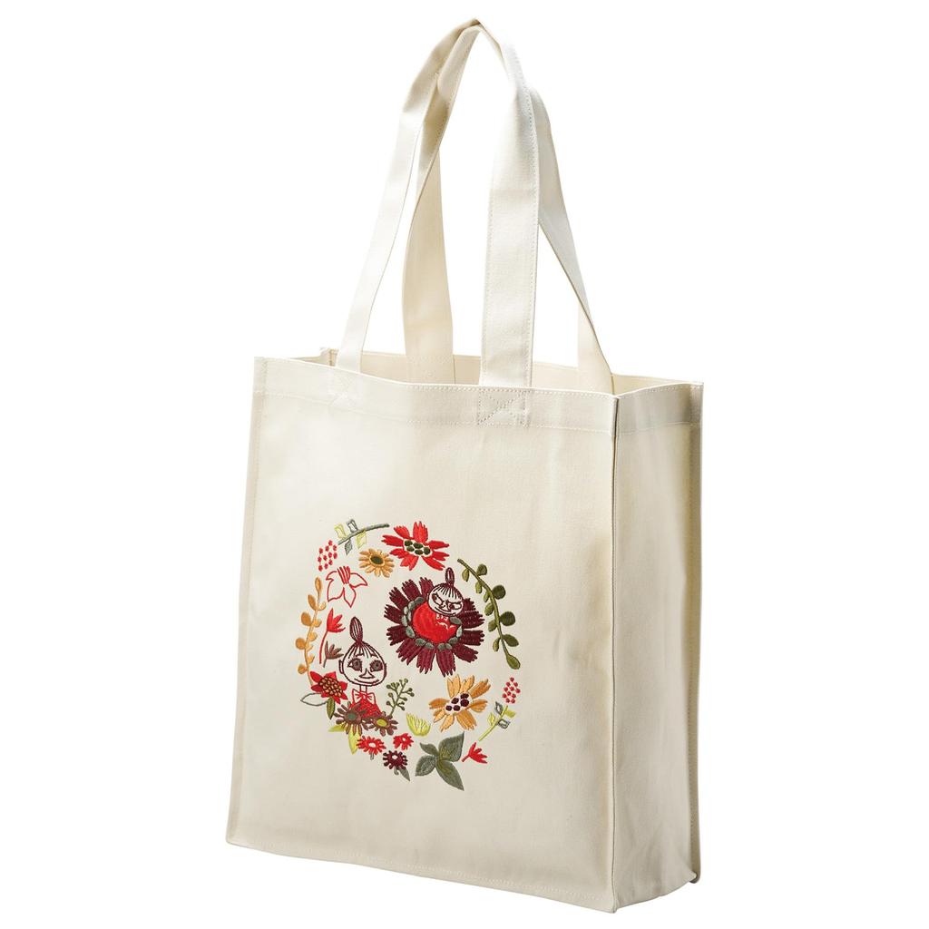 Marushin Moomin Autumn Wreath Tote Organic 1425024500 Bag, A4, Cotton,