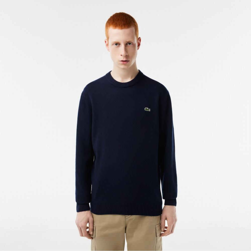 

LACOSTE Мужской базовый пуловер с круглым вырезом [Темно-синий]