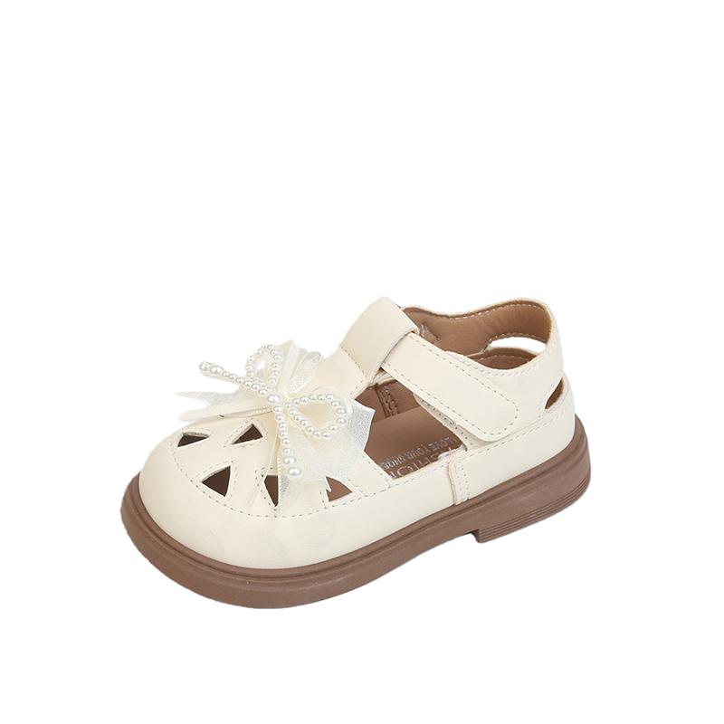 

Kids Princess Sandals Comfortable Sweet Lace Beading Bows Girls Beach Shoes Toes Capped Summer New Children Fashion Shoes 24