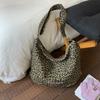 Large capacity leopard print bag women's new trendy fashion messenger bag female college student class shoulder bag female