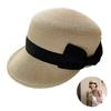 Western Straw Hat Handwoven Breathable Sun Hat British Hat Elegant Braided Belt Straw Hat Panama Hat