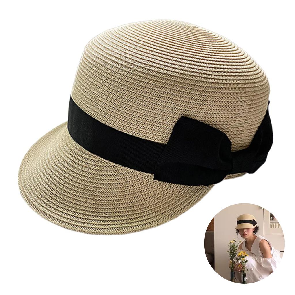 Western Straw Hat Handwoven Breathable Sun Hat British Hat Elegant Braided Belt Straw Hat Panama Hat