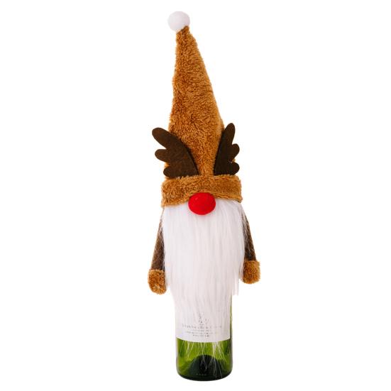 Champagne Bottle Cover Increase Atmosphere Reusable Fine Workmanship Wide Application Gift Decorate Cartoon Plush Christmas Wine Bottle Clothes