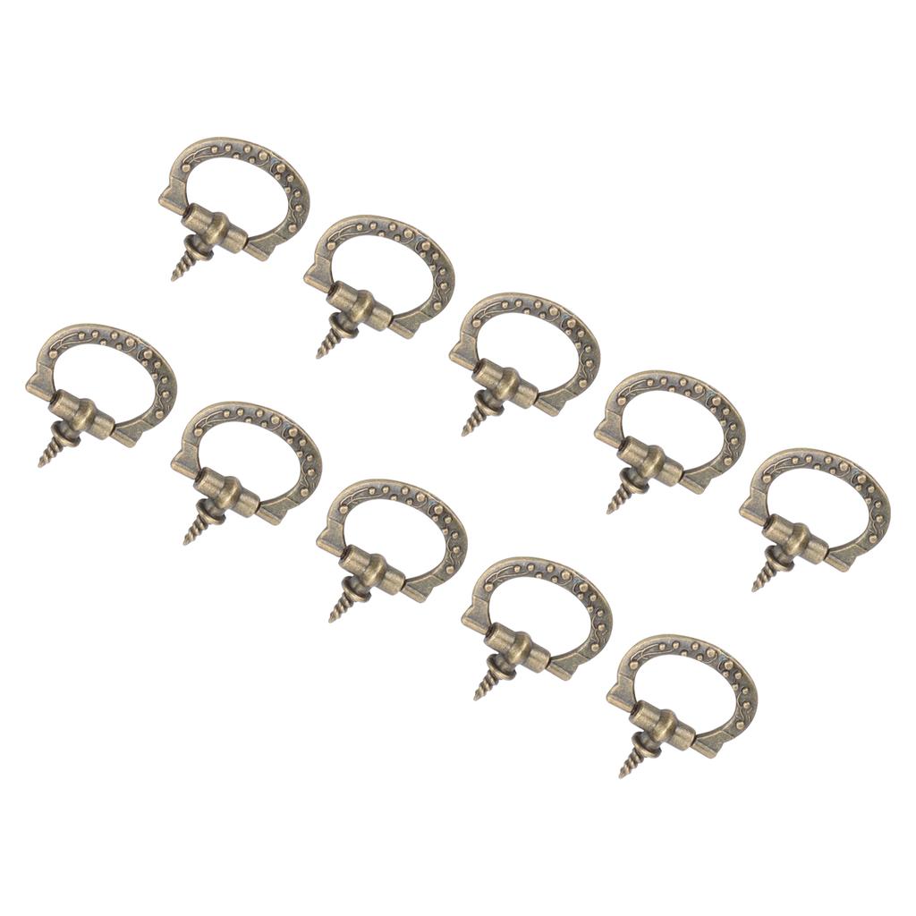 10Pcs Screw Thread Pull Handles Retro Single Hole Jewelry Case Gift Box Knob Bronze