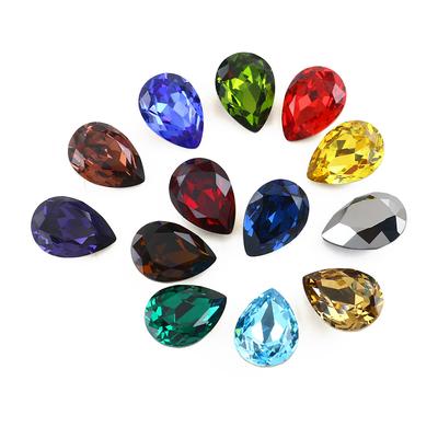 20PCS 10*14mm Strass Artesanato DIY Contas Soltas Atacado Jóias Fazendo Acessórios de Jóias de Cristal Lágrima Vidro Feito à Mão