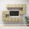 10 Pcs TV Unit Set Sonoma Oak Engineered Wood