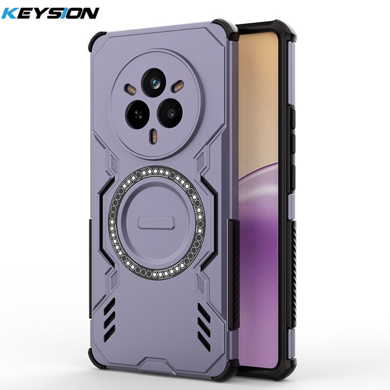 KEYSION Hollow Heat Dissipation Case for Realme 14 Pro+ 5G Magnetic Cooling Shockproof Phone Cover for OPPO Realme 14T 5G 14 5G