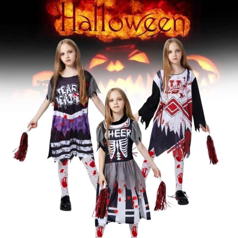 Zombie Halloween Cosplay Costume Cheerleading Team Party Dress Performance Stage