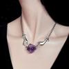 Fashion Amethyst Crystal Necklace With Cross Pendant For Women Summer 2024