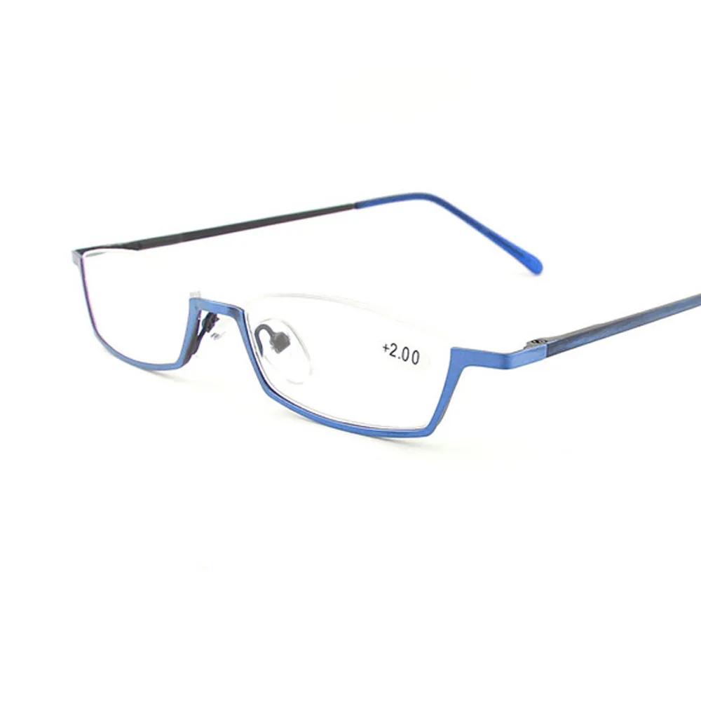 New Half Moon Metal Spring Hinge Reading Glasses Half Frame Super Light Resin Eyeglasses Vision Care +1.00~+4.0 Diopter HD Lens