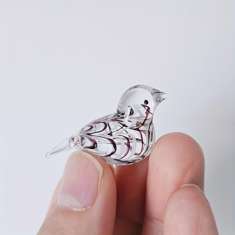 Handmade Mini Glass Bird Figurine  Multi-Color Art Decor Ornament Home Desktop Collection Craft Small Animal Glass Statue Gift