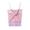 Color Block Striped Design Women's Spring Camisole: Short, Sexy, and Sweet Spicy Top.