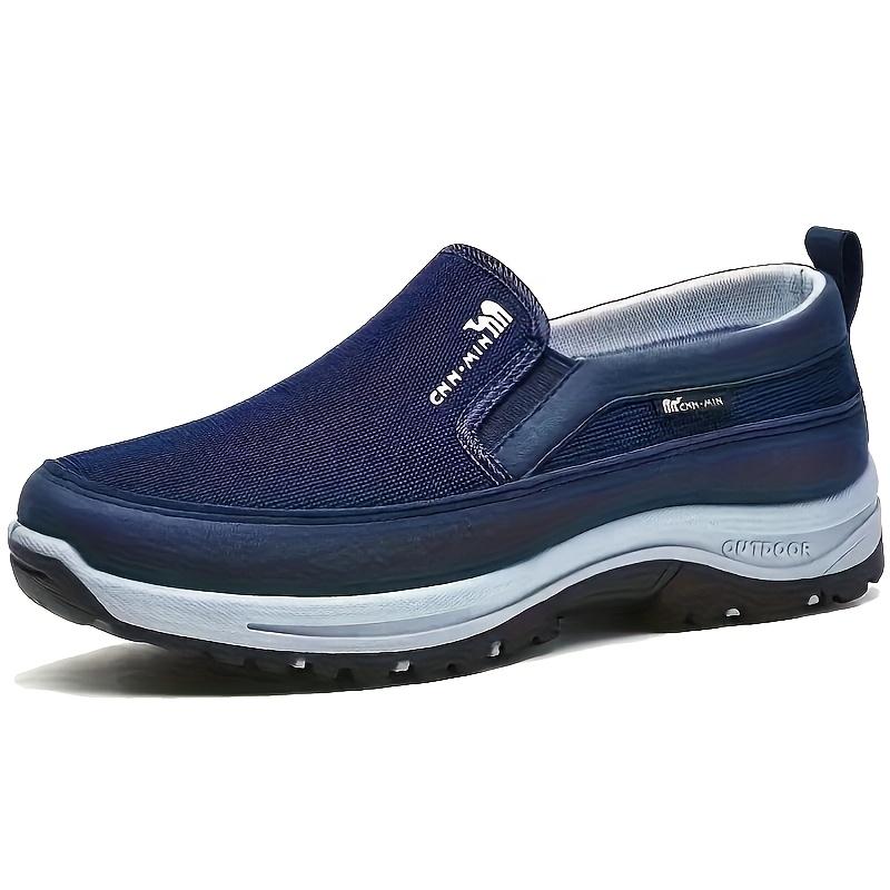 [Men's Non-Slip Loafers] Men's Comfortable Non-Slip Loafers: Solid Color Breathable Knit Slip-On Sneakers, Thick Sole Lightweight Casual Shoes