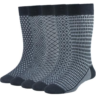 5 Pares Calcetines Clásicos de Algodón para Hombre, Media Pantorrilla, Negocios, Cuello Redondo, Cuatro Estaciones, Cómodos, Transpirables, Calcetines de Trabajo