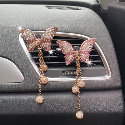 Motyl Samochodowy Klips Nawiewu Odświeżacz Powietrza Dekoracja Samochodowa Wylot Powietrza Bling Diament Motyl Akcesoria Samochodowe Wnętrze Dla Kobiety