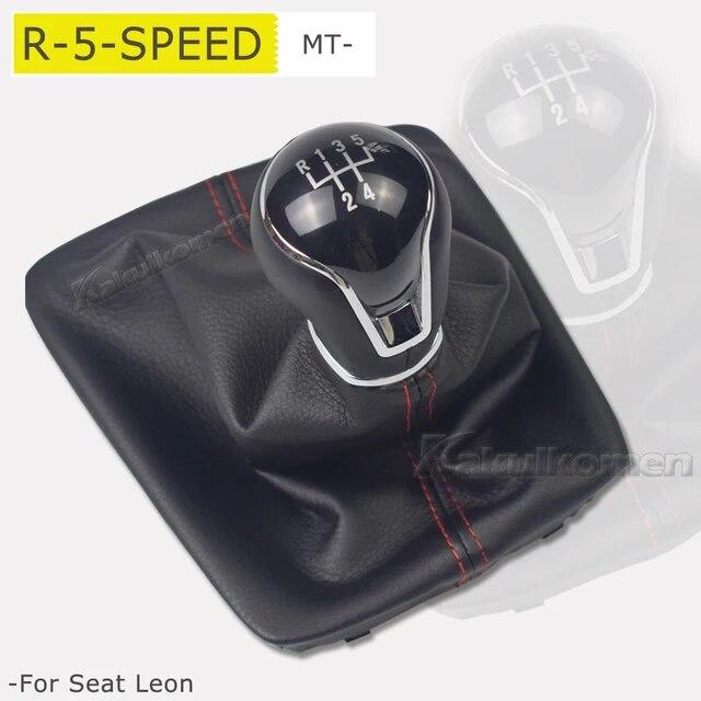 Leather Car Gear Shift Knob Lever Gaitor Boot Cover For Seat Leon III 3 MK3 2012 2013 2014 2015 2016 2017 5/6 Speed Manual