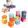 12 Pcs Baby Blocks Stacking Building Toys Educational Animal Stacking Blocks Toy Developmental Plays
