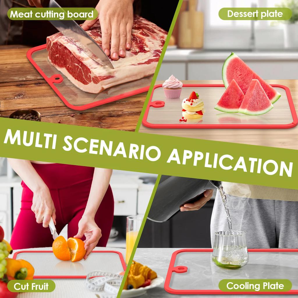 Kitchen Cutting Board Tempered Glass Cutting Board Multifunc Cutting Mat Serving Tray Kitchen Chopping Board for Fruit and Meat