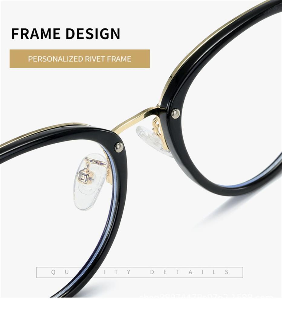 Women Vision Care Round Frame Anti-UV Blue Rays Glasses Computer Goggles Eyewear Eyeglasses