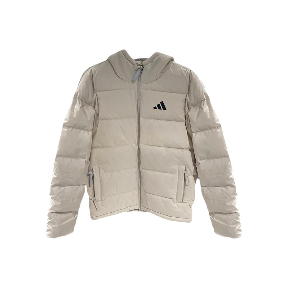 adidas Women s White Hooded Zipper Long Sleeve Down Jacket L
