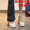 2024 Frühling und Herbst Französischer Feenstil Dicke Sohle Hohe Absätze Damenschuhe Ein Knopf Dicke Einzelbestellung Schuhe