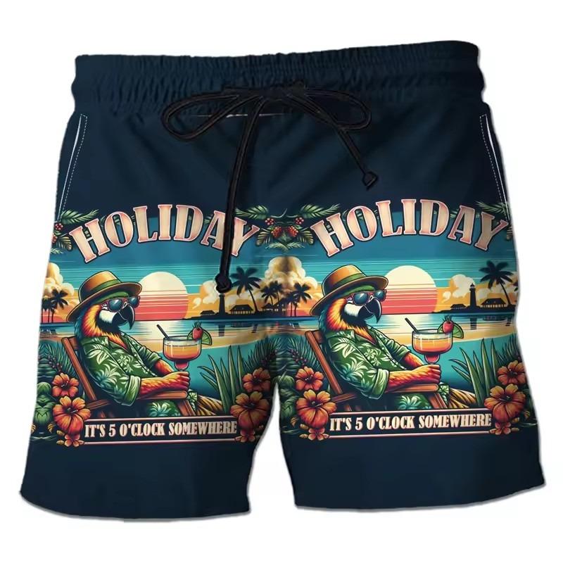 

Parrot 3D Printed Short Pants for Men Clothes Hawaiian Toucan Beach Shorts Hawaiian Bird Board Shorts Ramphastidae Bermudas 6XL