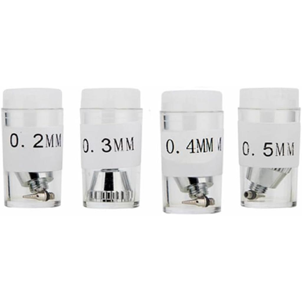 Uouteo Airbrush Needles Nozzle 0.2mm, 0.3mm,0.4mm, 0.5mm Airbrush Gun Nozzle Needle Tip Replacement Parts for Airbrush Gun
