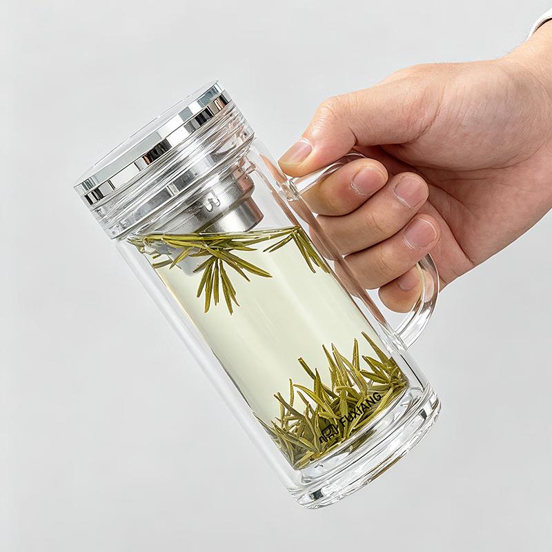 Fuxiangxiang 400ml Double-Layer Glass Tea Mug