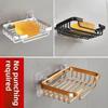 1 Pcs Drill Free Soap Dish Holder Wall Mounted Storage Rack Holder Hollow Type Soap Sponge Dish Bathroom Accessories