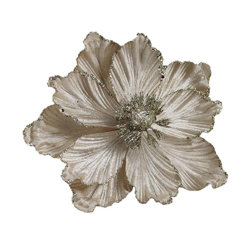 

20 см Рождественское украшение Искусственные цветы магнолии Рождественское украшение на елку Нефритовая орхидея Рождественский цветок шампанского