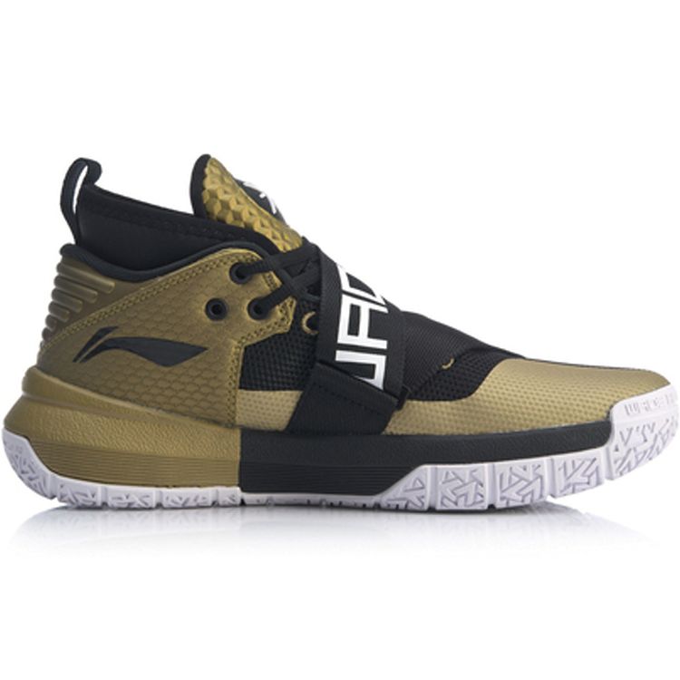 Li Ning All City 7 Wade Series Comfortable Sports Non-Slip Lightweight Mid-Top Basketball Shoes Men sneaker Black Gold ABAP105-1