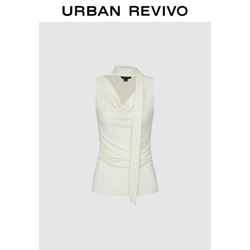 UR2026 Women s Summer Cowl Neck Pleated Vest S