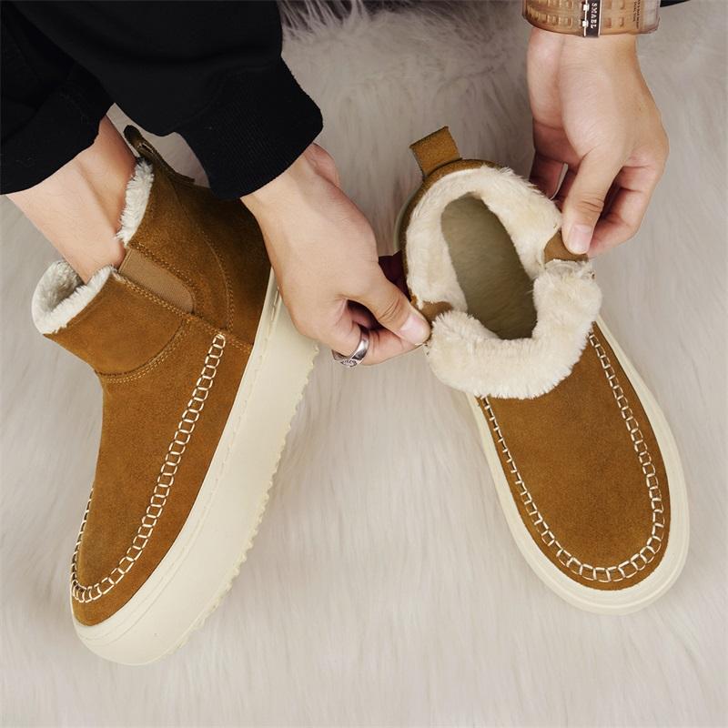 Invierno Nuevo Algodón de Suela Gruesa Cálido Casual Zapatos de Algodón para Hombre, Ligeros y Cómodos Deportivos de Caña Alta Zapatos de Algodón 39-44