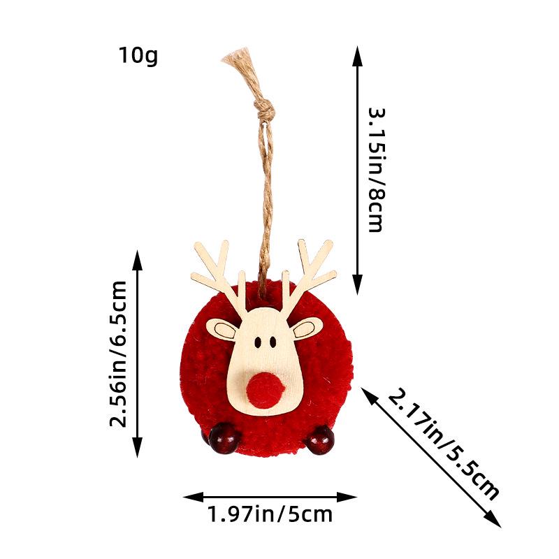 

Большое вязаное украшение из овечьей шерсти в виде оленя - Подвеска-помпон для рождественской елки