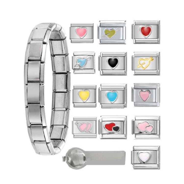Unique Italian Charm Link Beads Jewelry Finding Jewelry Accessories Stainless Steel Texture Suitable for Bracelet Making