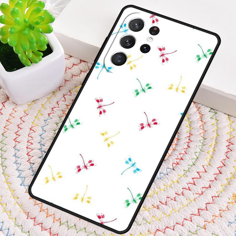 Färgglatt trollsländefodral för Samsung Galaxy note 10 pro S26 Ultra S23 S24 FE S25 S21 S22 PLUS stötsäkert skal