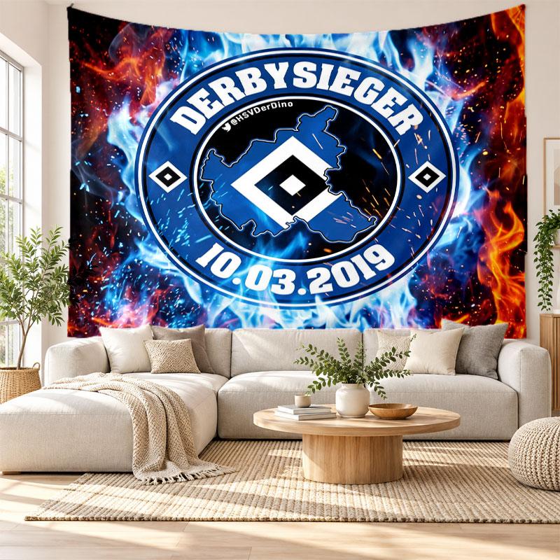 Hamburger SV Football Wall Tapestry, Soft Fabric Wall Hanging, Decorative Backdrop For Bedroom Home Wall Art