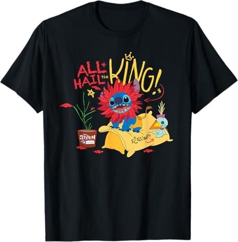 Stitch In Costume The Lion King All Hail The King Black TShirt S