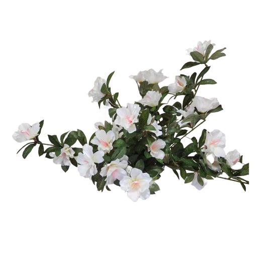Yousheng 1/2Pcs Artificial Azalea Flower Realistic UV Resistant Fake Plastic Flower Home Table Centerpiece Indoor Outdoor Faux Bloom Decoration