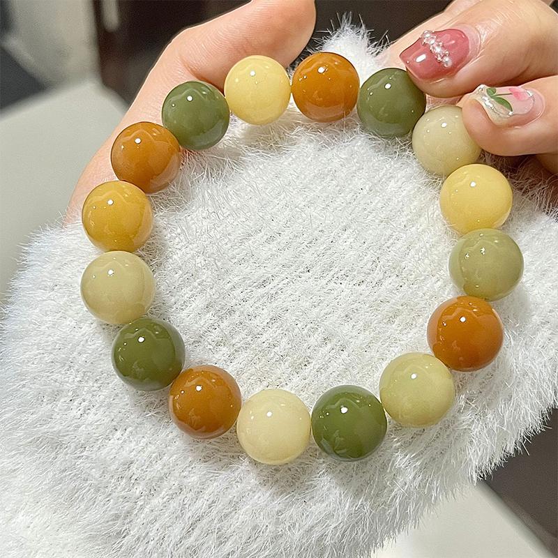 1Pcs New Natural Bodhi Root Beaded Bracelet Smudged Rouge Round Bead Buddha Beads Rosary Beads Lucky Jewelry