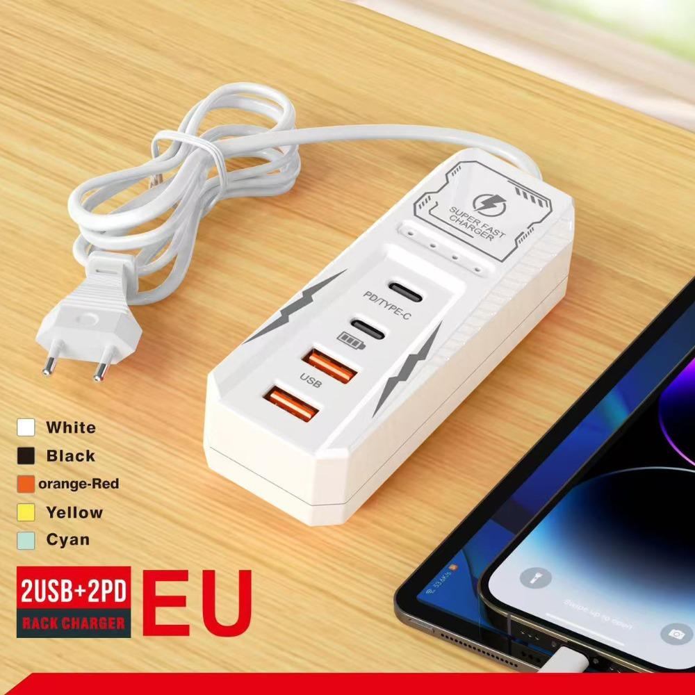 

Multi Ports Phone Power Strip 4 Ports Wall Charger Universal USB Charger Socket White-EU