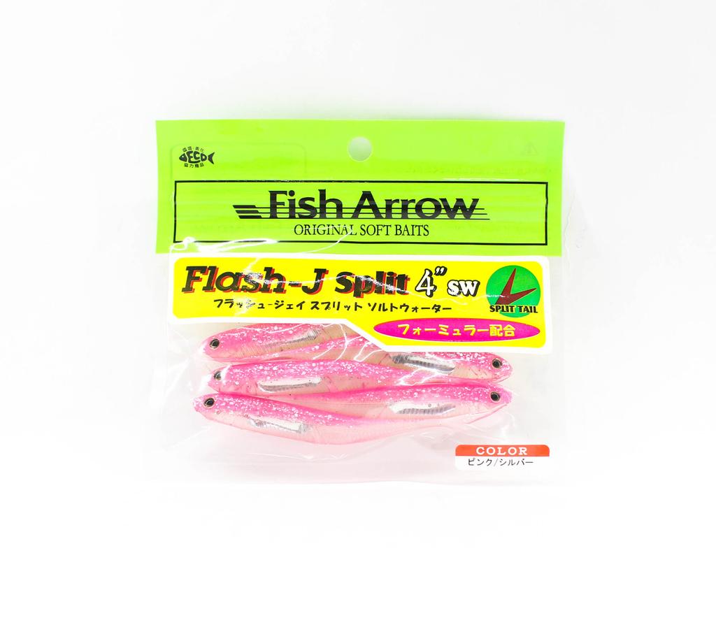 Fish Arrow Soft Lure Flash J Split SW 4 Inch 5 Piece Per Pack #101 (8795)