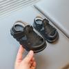 New style girls' sandals, open-toed beach shoes, simple solid color sandals for children