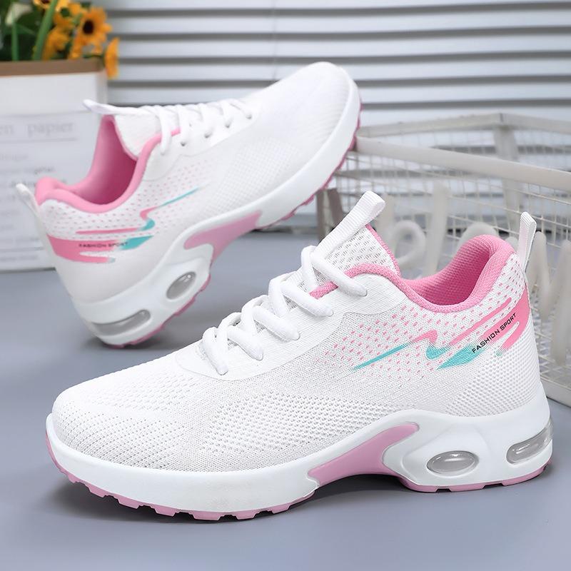 Mesh Breathable Sports Shoes, Casual Lace-up Shoes with Air Cushion, Non-fatiguing Running Shoes.