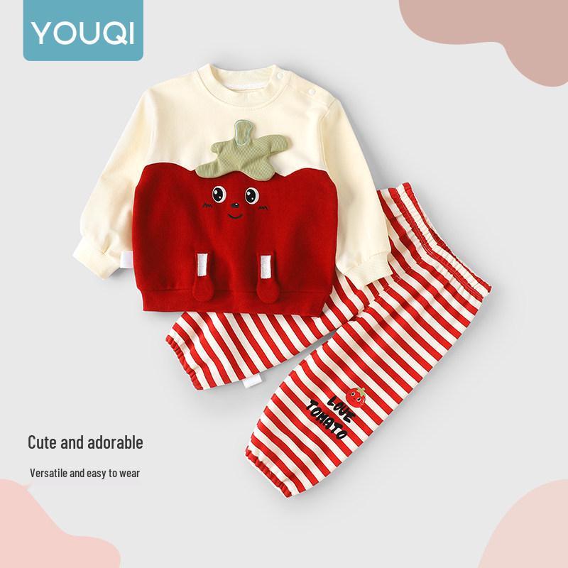 Youqi Baby Girl Long Sleeve 2-Piece Set: Hoodie and Pants for Autumn/Spring